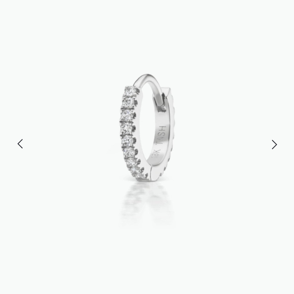 Maria Tash 6.5mm Diamond eternity hoop earring in white gold